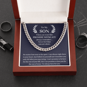 Gift Cuban Necklace for Son - I'm always here for you
