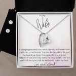 To My Wife -Love of my Life - Forever Love Heart Pendant and Earring Set