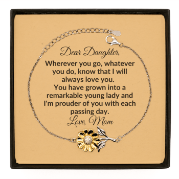 Daughter Heartfelt Sunflower Bracelet Gift From Mother