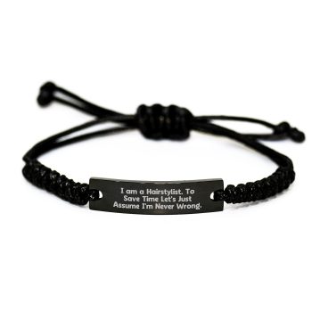 Hairstylist Rope Bracelet Gifts for Men, Funny Quote Rope Bracelet, Christmas Unique Gifts for Hairstylists from Friends or Family
